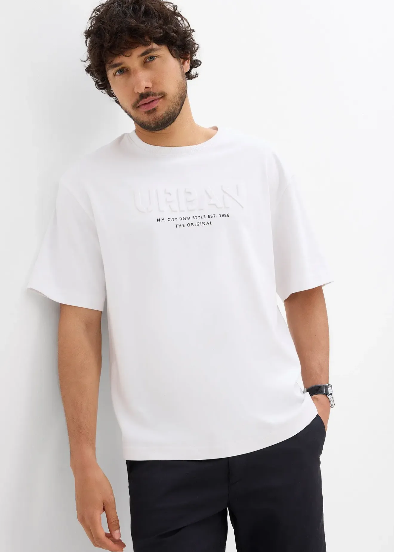 bonprix T-shirt loose 100% coton, imprimé 3D|Homme T-Shirts & Polos