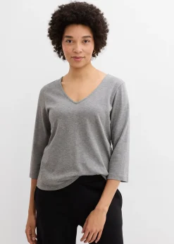 Femme bonprix Basiques|T-Shirts & Tops|T-shirt manches 3/4 en jersey coton épais