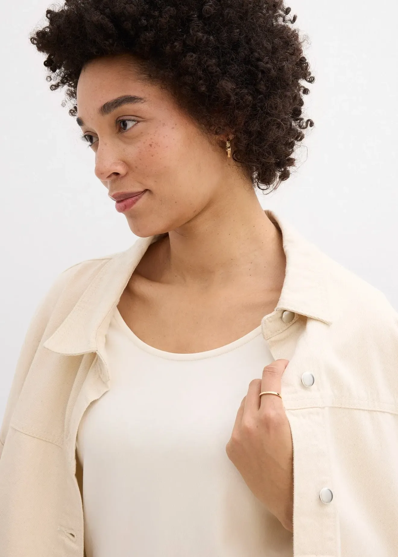 bonprix T-shirt manches 3/4 en jersey épais 100% coton|Femme Basiques|T-Shirts & Tops