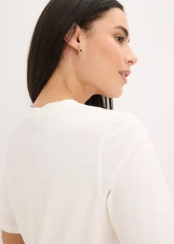 bonprix T-shirt manches coude avec imprimé et sequins|Femme T-Shirts & Tops