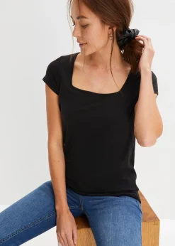 Femme bonprix Basiques|T-Shirts & Tops|T-shirt manches courtes à encolure carrée
