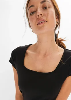 Femme bonprix Basiques|T-Shirts & Tops|T-shirt manches courtes à encolure carrée