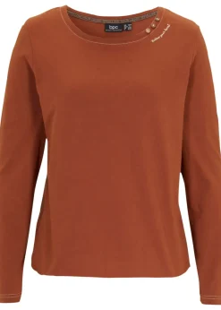 bonprix T-shirt manches longues à boutons décoratifs|Femme T-Shirts & Tops