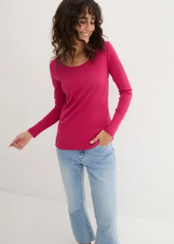 bonprix T-shirt manches longues 100% coton|Femme Basiques|T-Shirts & Tops