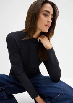 Femme bonprix Basiques|T-Shirts & Tops|T-shirt manches longues à col montant