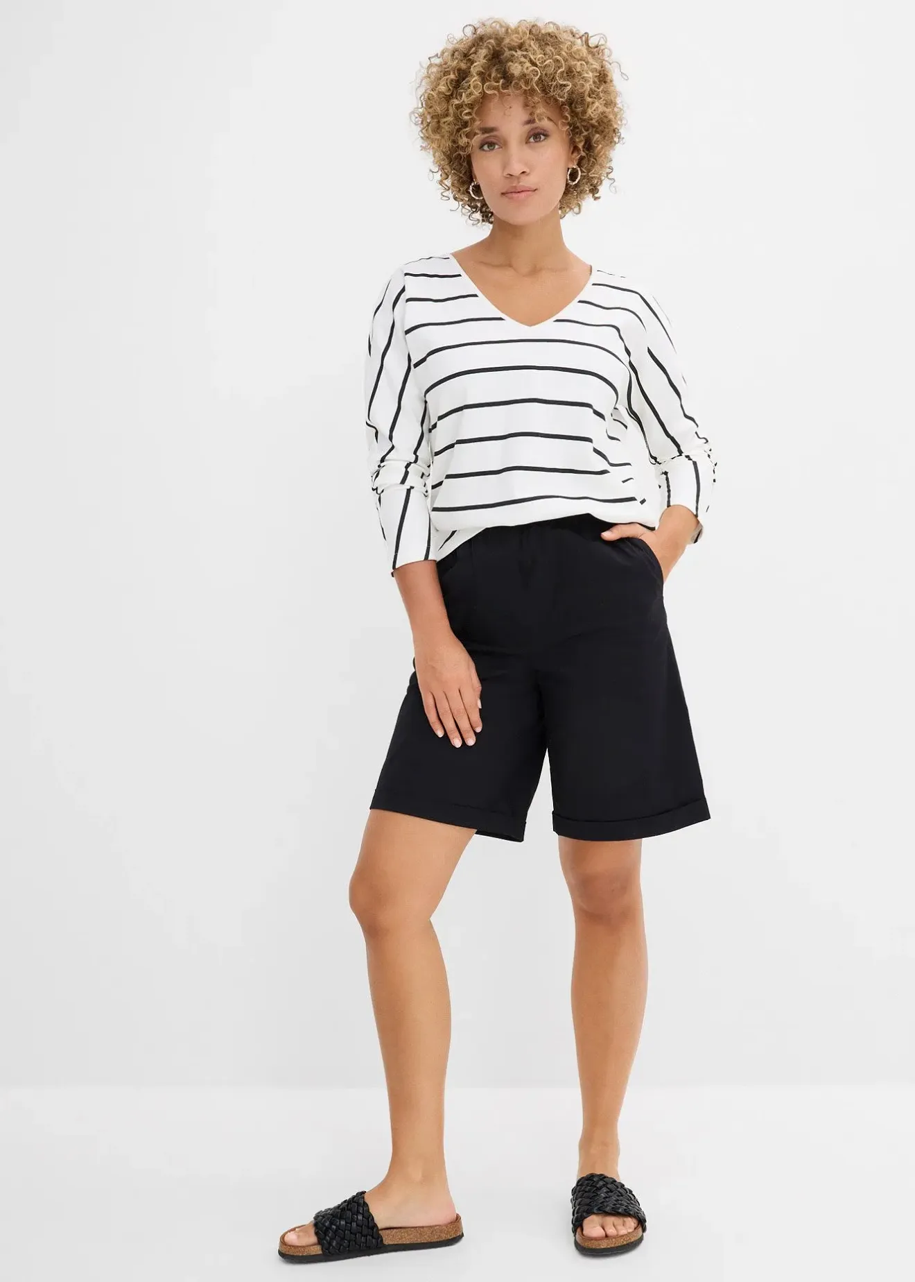 bonprix T-shirt manches longues 100% coton|Femme T-Shirts & Tops