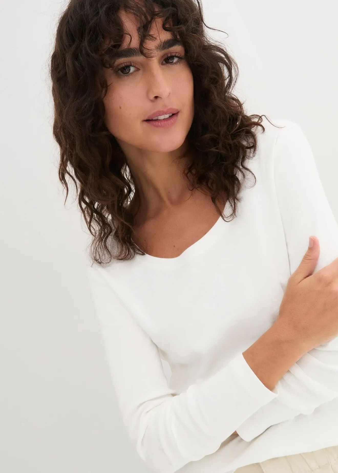 Femme bonprix Basiques|T-Shirts & Tops|T-shirt manches longues 100% coton