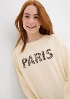 Enfant bonprix Vêtements Enfant|Filles 9-16 Ans·T-Shirts & Chemisiers|T-shirt manches longues 100% coton