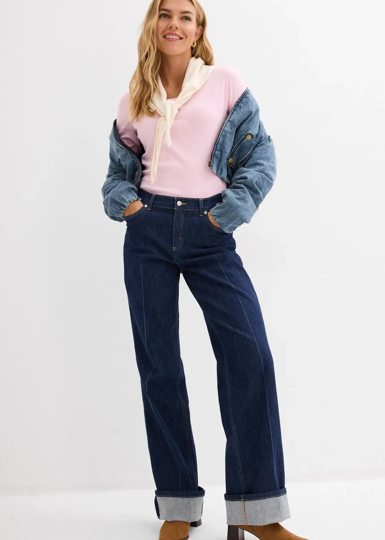 bonprix T-shirt manches longues 100% coton|Femme Basiques|T-Shirts & Tops