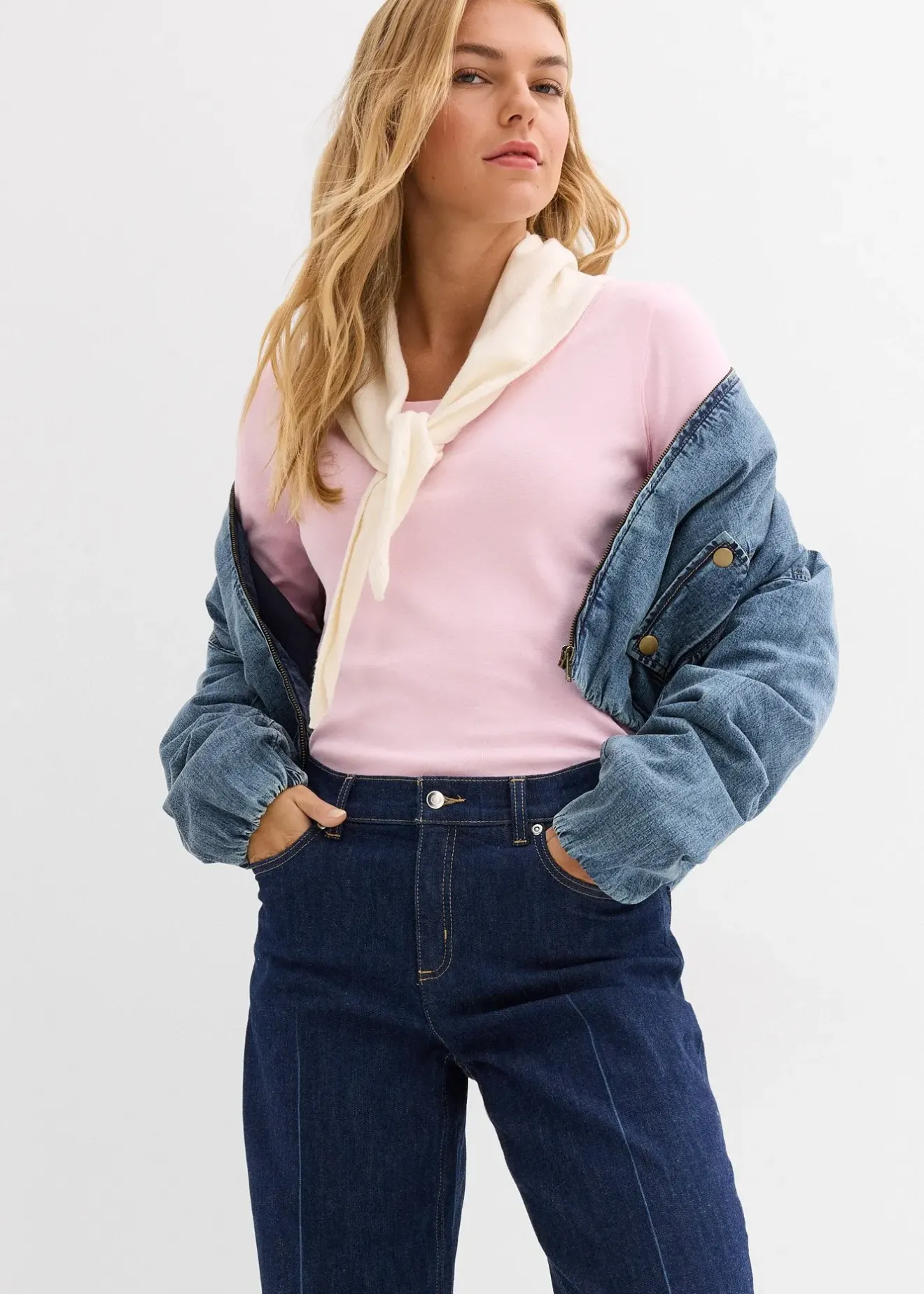 bonprix T-shirt manches longues 100% coton|Femme Basiques|T-Shirts & Tops