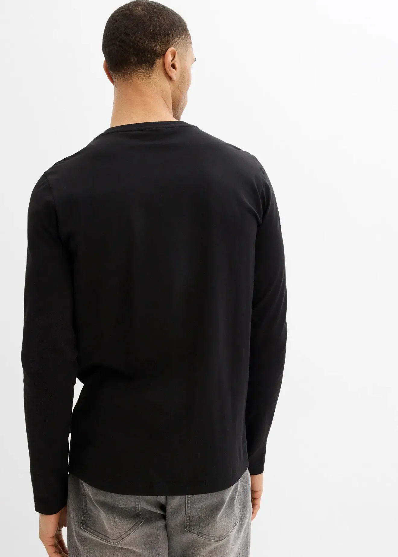 Homme bonprix T-Shirts & Polos|T-shirt manches longues 100% coton, slim