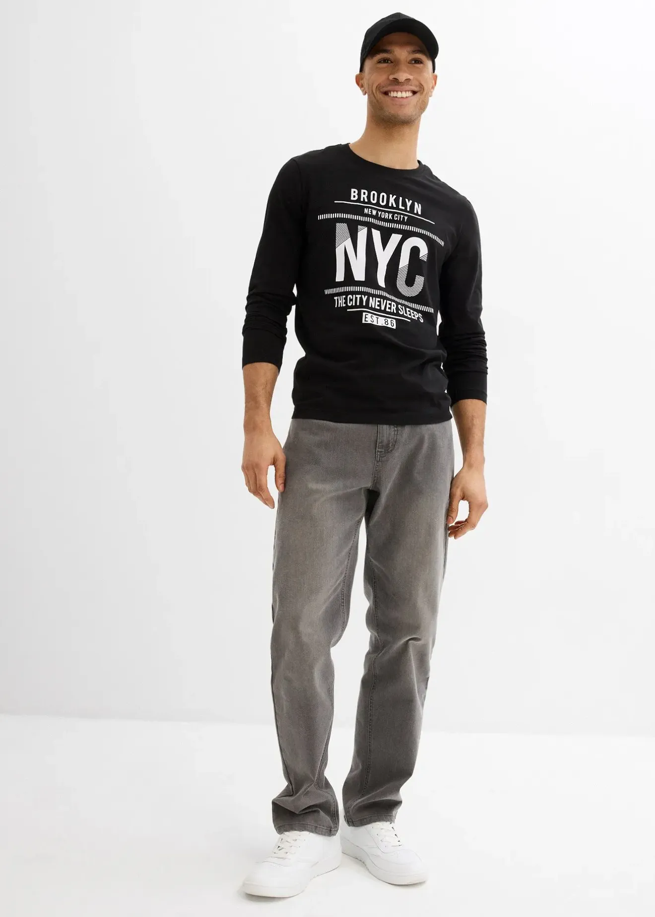 Homme bonprix T-Shirts & Polos|T-shirt manches longues 100% coton, slim