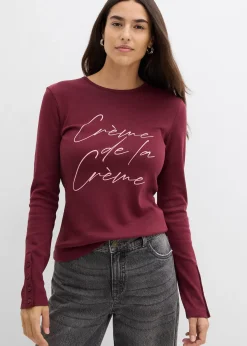 Femme bonprix T-Shirts & Tops|T-shirt manches longues 100% coton