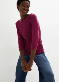 bonprix T-shirt manches longues 100% coton|Femme Basiques|T-Shirts & Tops