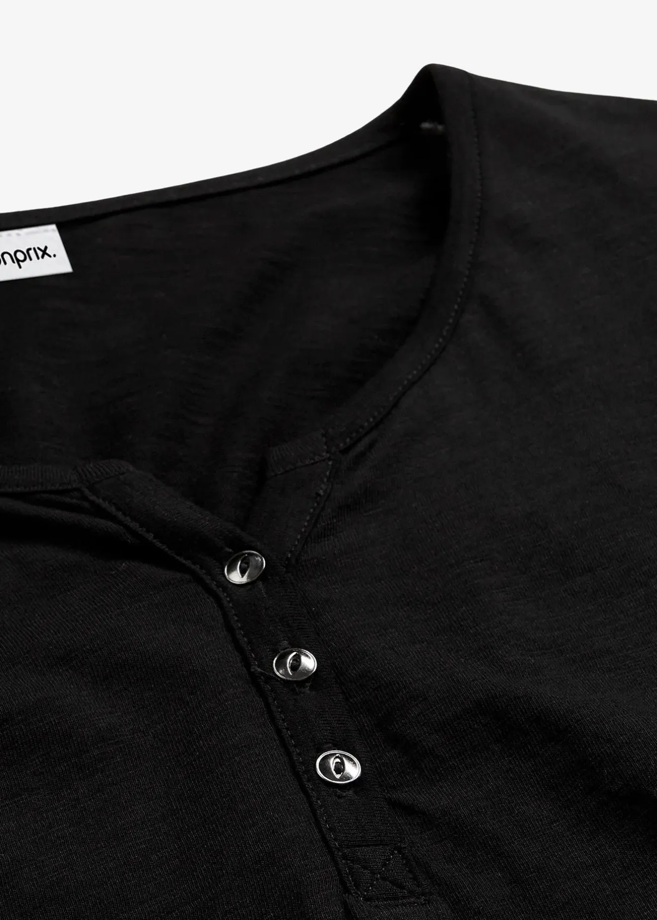 bonprix T-shirt manches longues à col boutonné, 100% coton|Femme T-Shirts & Tops