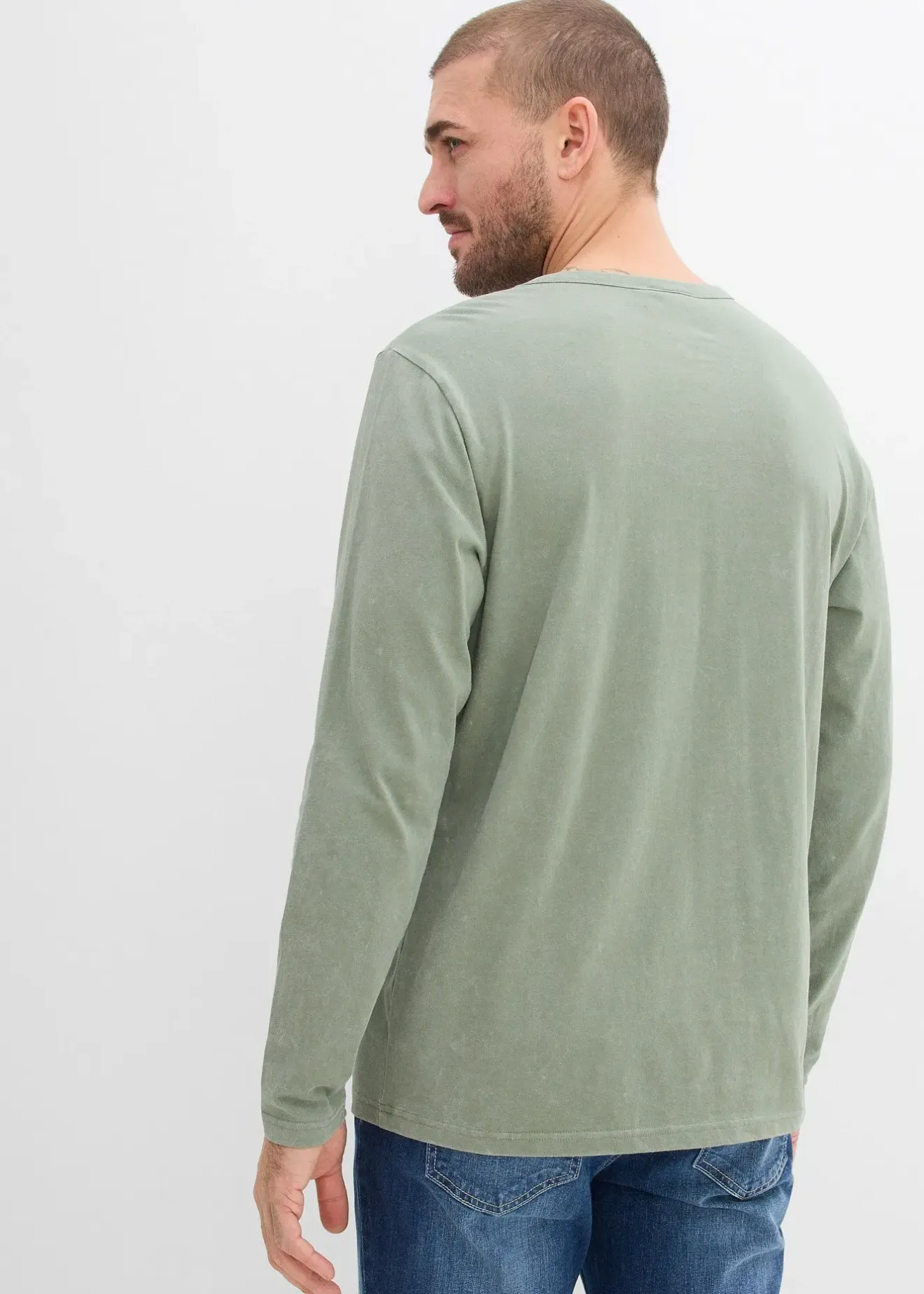 bonprix T-shirt manches longues 100% coton|Homme T-Shirts & Polos