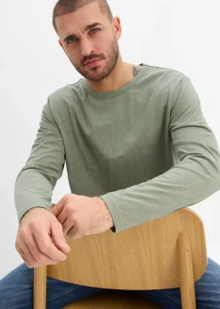 bonprix T-shirt manches longues 100% coton|Homme T-Shirts & Polos