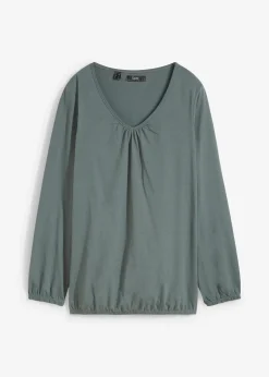 Femme bonprix T-Shirts & Tops|T-shirt manches longues 100% coton, finitions élastiquées