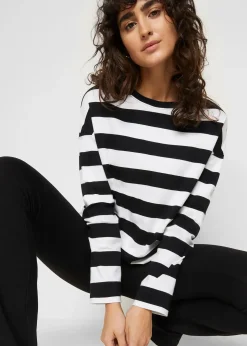 Femme bonprix Basiques|T-shirt manches longues 100% coton interlock