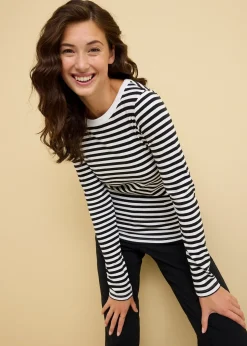 Femme bonprix Basiques|T-shirt manches longues 100% coton