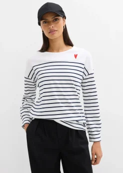 Femme bonprix T-Shirts & Tops|T-shirt manches longues 100% coton