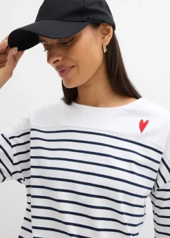 Femme bonprix T-Shirts & Tops|T-shirt manches longues 100% coton