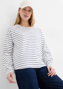 bonprix T-shirt manches longues 100% coton|Femme T-Shirts & Tops