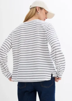 bonprix T-shirt manches longues 100% coton|Femme T-Shirts & Tops