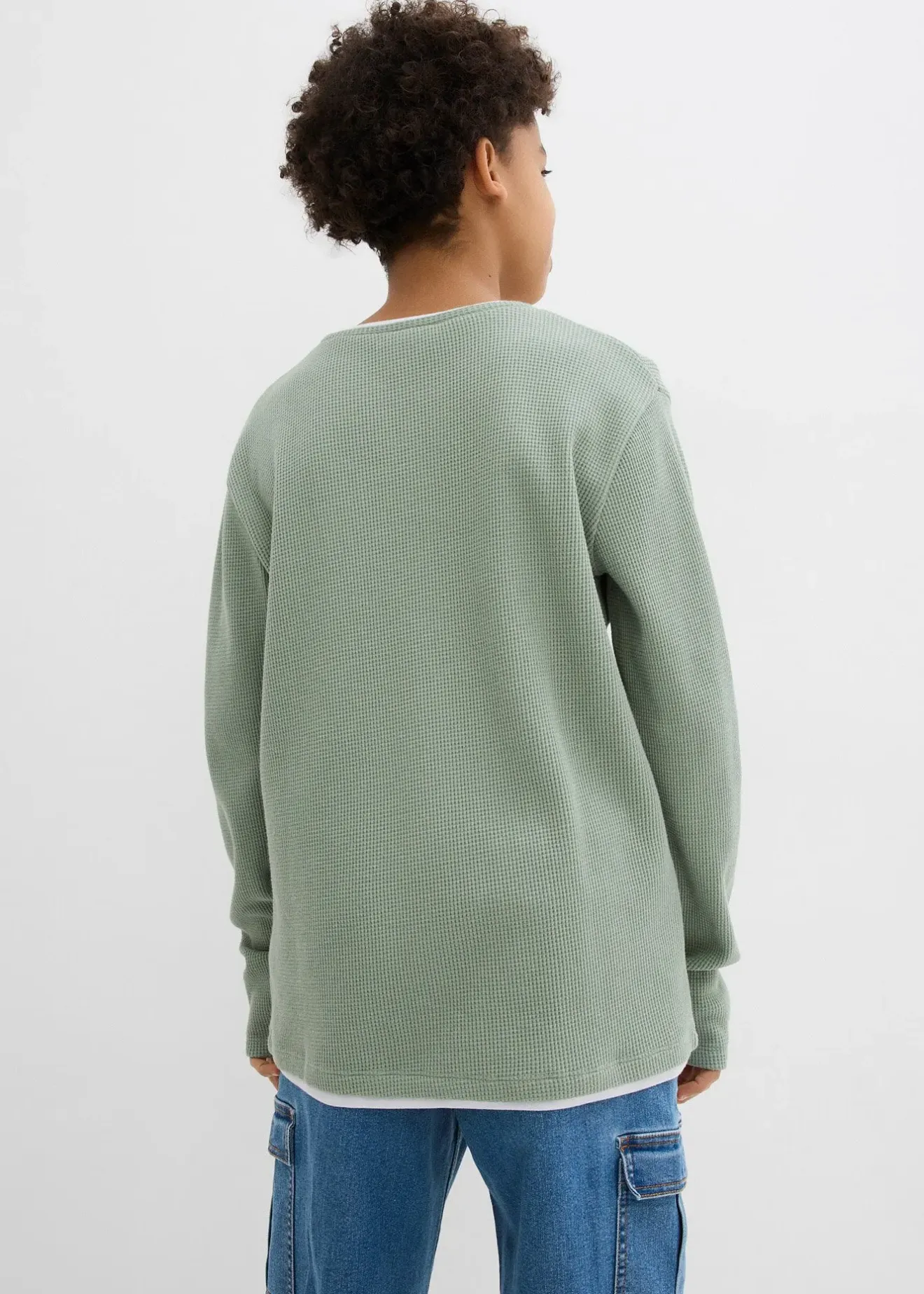 Enfant bonprix Vêtements Enfant|Garçons 9-16 Ans·T-Shirts|T-shirt manches longues 2 en 1 en coton aspect gaufré