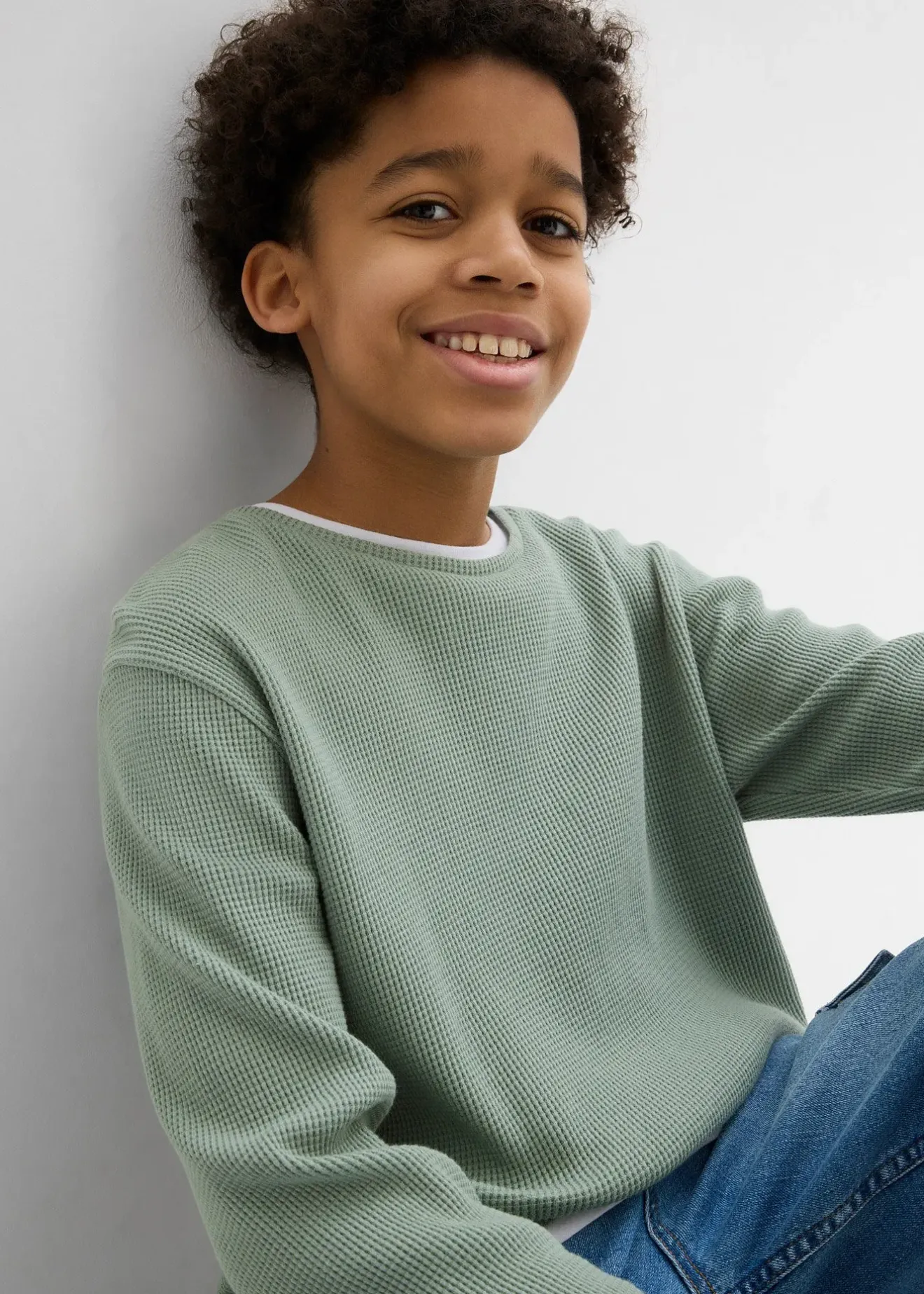 Enfant bonprix Vêtements Enfant|Garçons 9-16 Ans·T-Shirts|T-shirt manches longues 2 en 1 en coton aspect gaufré