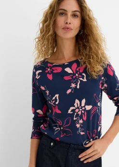 bonprix T-shirt manches longues à imprimé floral|Femme T-Shirts & Tops