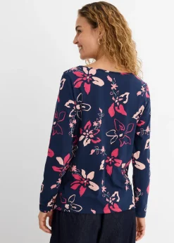 bonprix T-shirt manches longues à imprimé floral|Femme T-Shirts & Tops