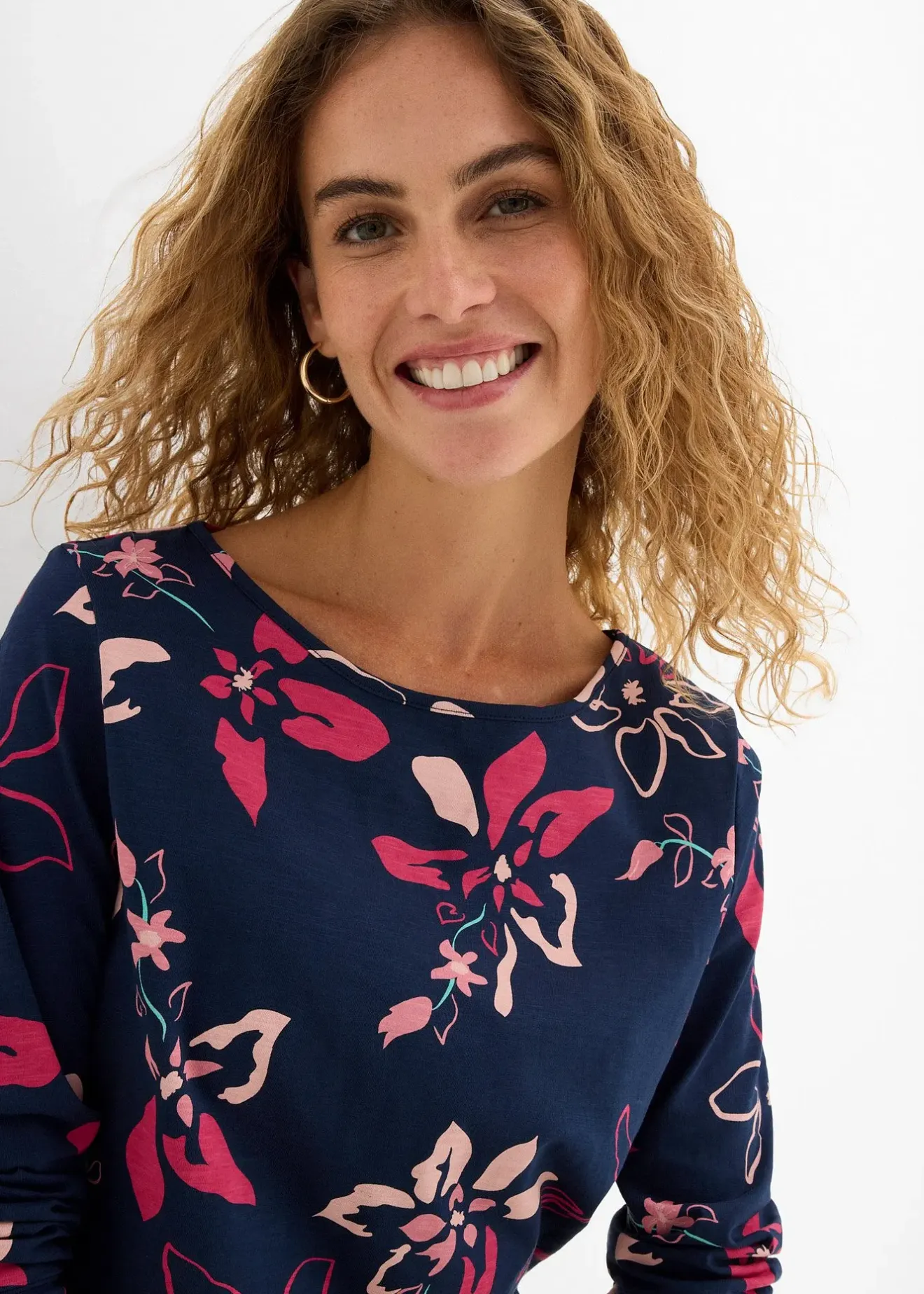 bonprix T-shirt manches longues à imprimé floral|Femme T-Shirts & Tops