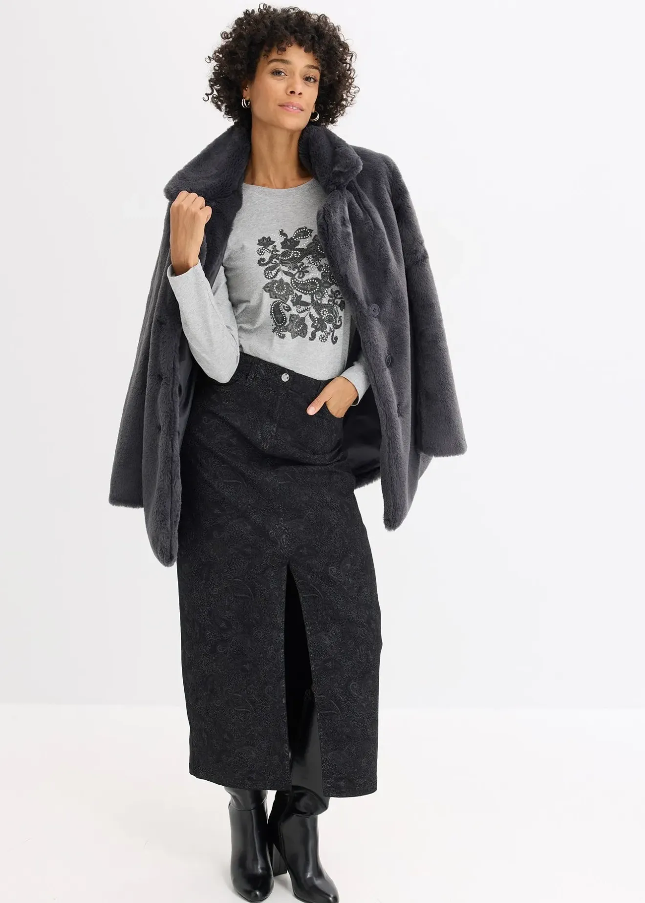 bonprix T-shirt manches longues à imprimé|Femme T-Shirts & Tops