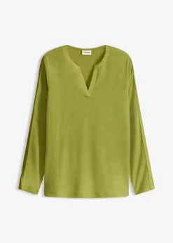 Femme bonprix T-Shirts & Tops|T-shirt manches longues avec empiècement satin