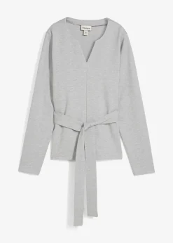 Femme bonprix T-Shirts & Tops|T-shirt manches longues avec lien à nouer, viscose majoritaire