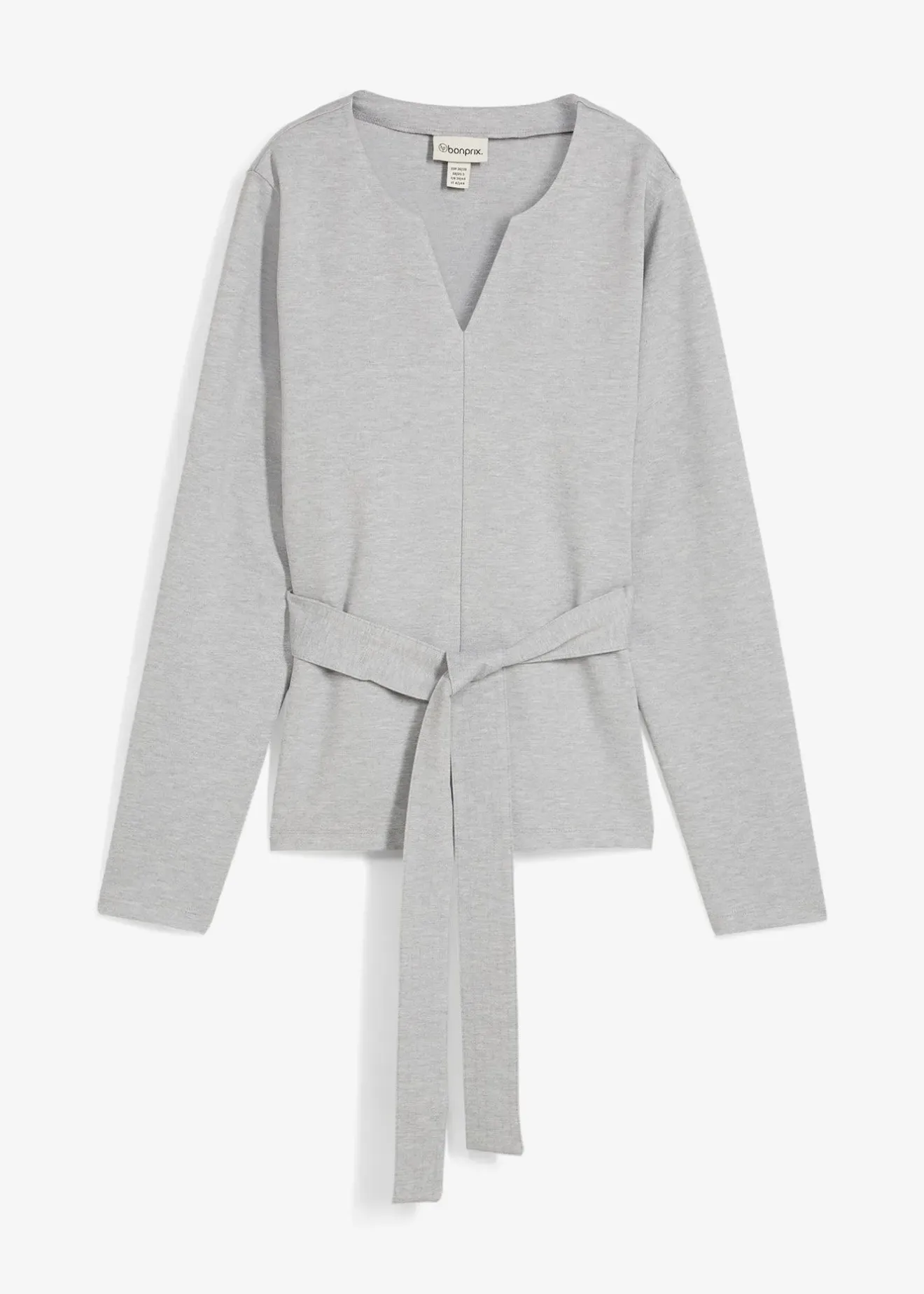 Femme bonprix T-Shirts & Tops|T-shirt manches longues avec lien à nouer, viscose majoritaire