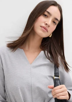 Femme bonprix T-Shirts & Tops|T-shirt manches longues avec lien à nouer, viscose majoritaire