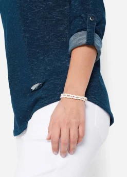 Femme bonprix T-Shirts & Tops|T-shirt manches longues avec patte de boutonnage