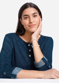 Femme bonprix T-Shirts & Tops|T-shirt manches longues avec patte de boutonnage