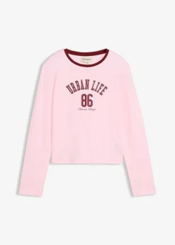 bonprix T-shirt manches longues court en coton extensible|Enfant Vêtements Enfant|Filles 9-16 Ans·T-Shirts & Chemisiers