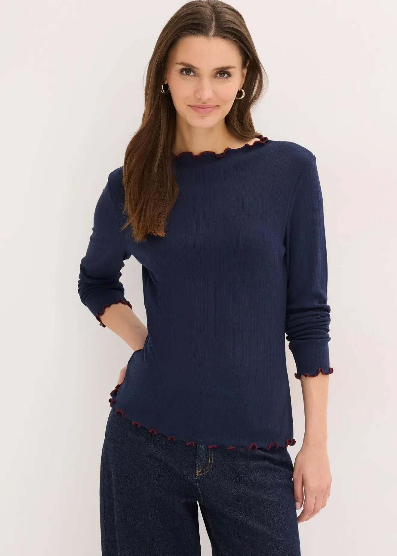 Femme bonprix T-Shirts & Tops|T-shirt manches longues côtelé