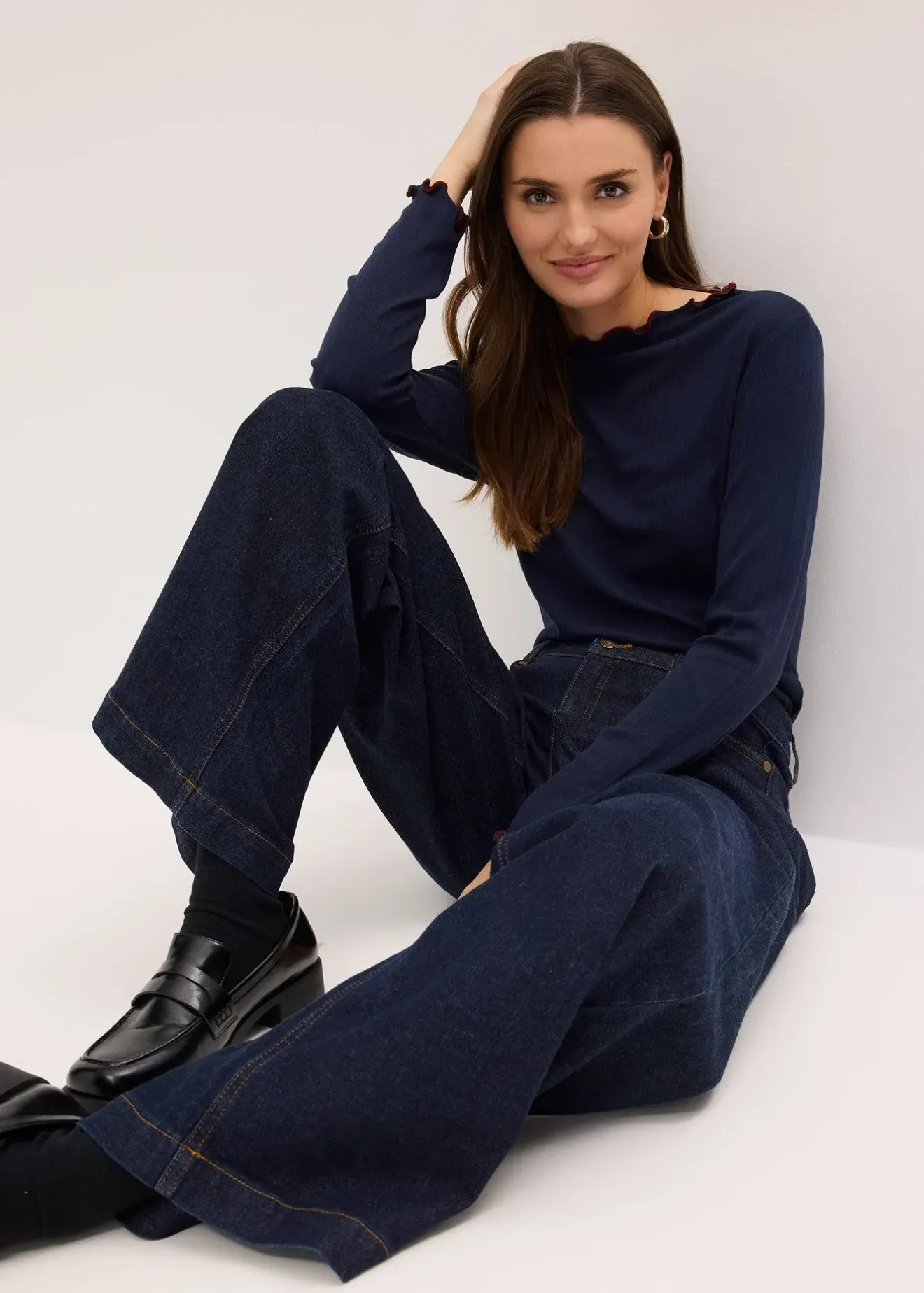 Femme bonprix T-Shirts & Tops|T-shirt manches longues côtelé