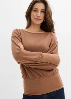 Femme bonprix T-Shirts & Tops|T-shirt manches longues doux avec viscose