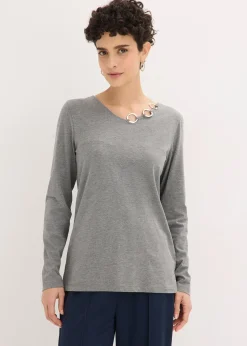 Femme bonprix T-Shirts & Tops|T-shirt manches longues détails œillets