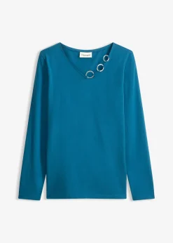 Femme bonprix T-Shirts & Tops|T-shirt manches longues détails œillets