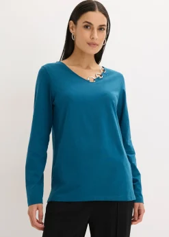 Femme bonprix T-Shirts & Tops|T-shirt manches longues détails œillets