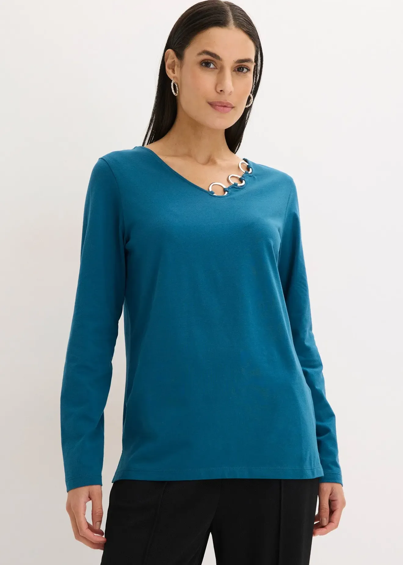 Femme bonprix T-Shirts & Tops|T-shirt manches longues détails œillets