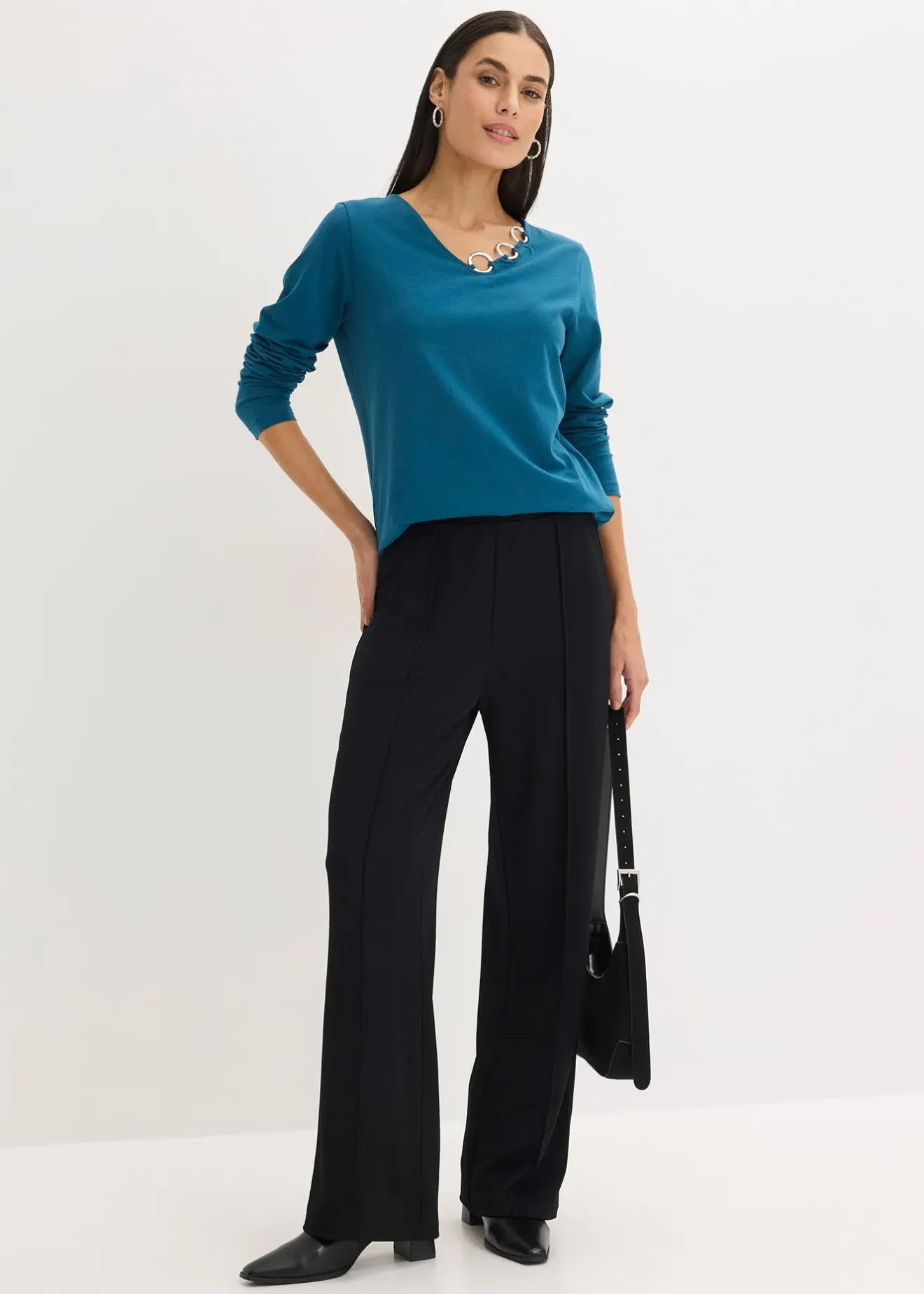 Femme bonprix T-Shirts & Tops|T-shirt manches longues détails œillets