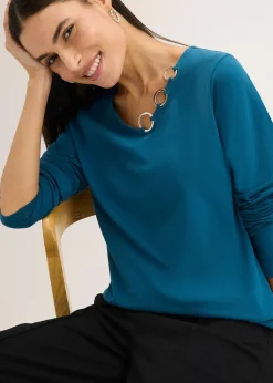 Femme bonprix T-Shirts & Tops|T-shirt manches longues détails œillets